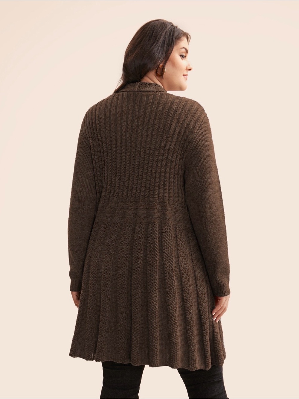BloomChic Textured Kimono Collar Long Cardigan size 1X (14-16) - Picture 2 of 13